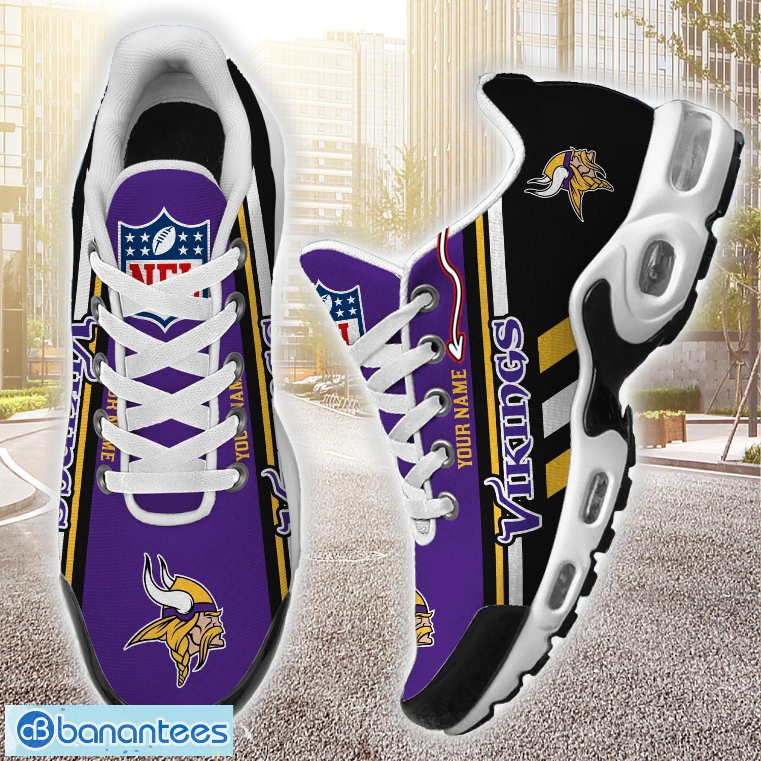 Custom Name Minnesota Vikings Logo Team Air Cushion Sport Shoes Sport Shoes For Fans Gift Product Photo 1
