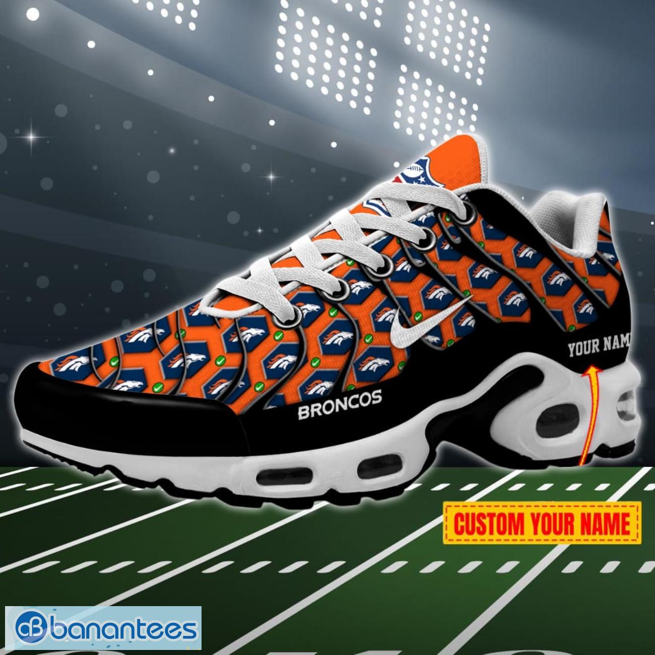 Denver Broncos Logo Crazy With NFL Custom Name Air Cushion Shoes Product Photo 1