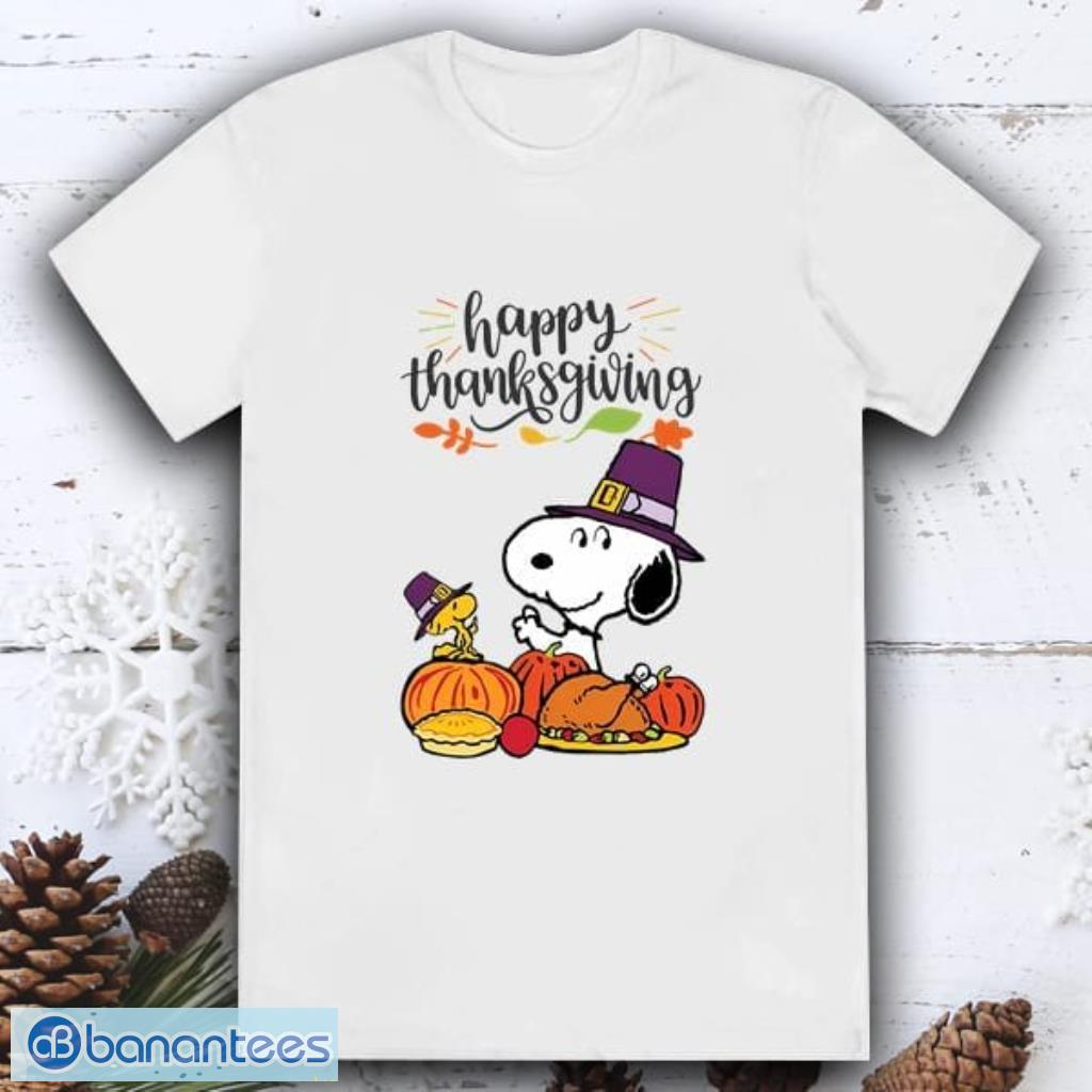 Happy Thanksgiving Woodstock and Snoopy Shirt Product Photo 1