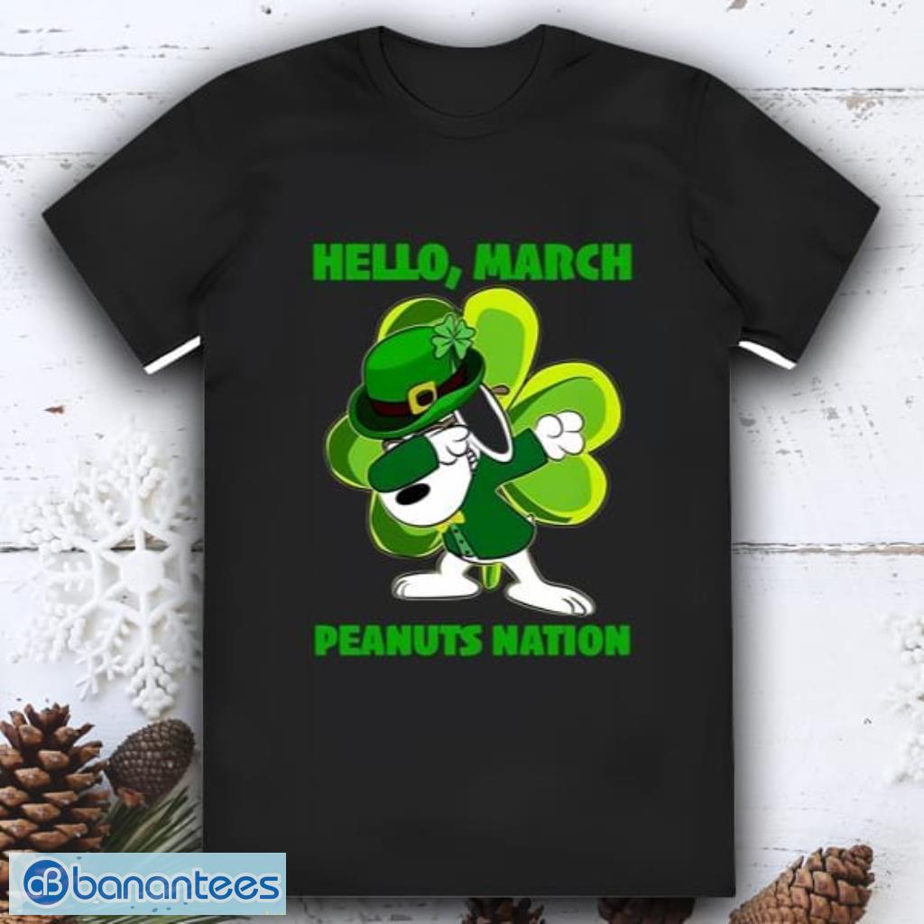 Hello March Peanuts Nation Snoopy St Patrick’s Day Shirt Product Photo 1