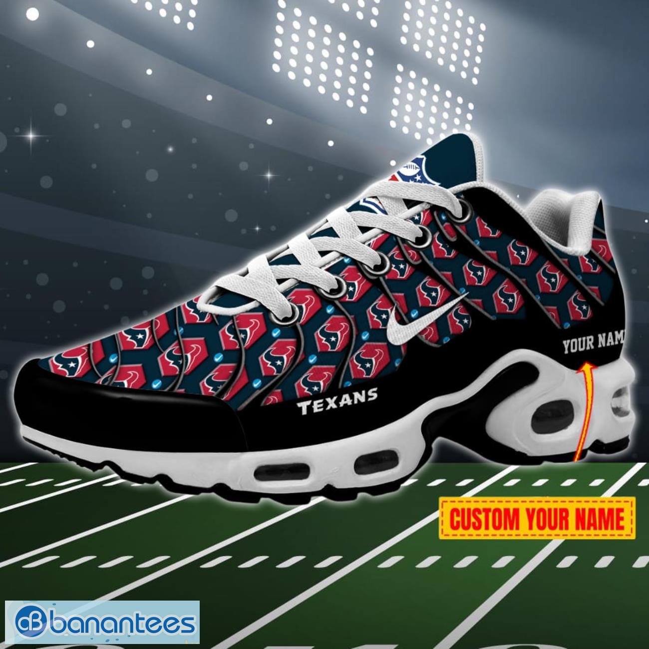 Houston Texans Logo Crazy With NFL Custom Name Air Cushion Shoes Product Photo 1