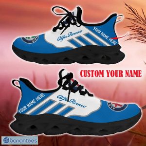 Custom Name Alfa Romeo Blue Car Logo Max Soul Sneakers For Fans Team Running Shoes Gift Men And Women - Alfa Romeo Max Soul Shoes New Car_5