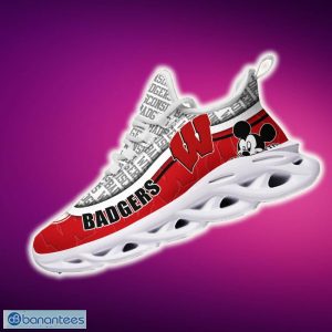 Wisconsin Badgers Black And White Trend Sports Sneakers Ideas For Men And Women Gift Max Soul Shoes - Wisconsin Badgers Black And White Clunky Sneakers For Fans This Season, Custom Sport Shoes_4