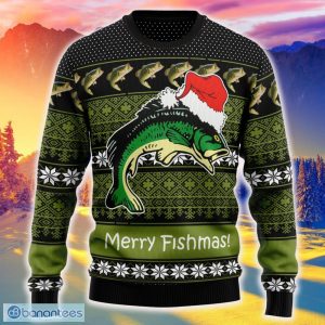 Funny Christmas Bass Fishing Shirt Merry Fishmas - Christmas