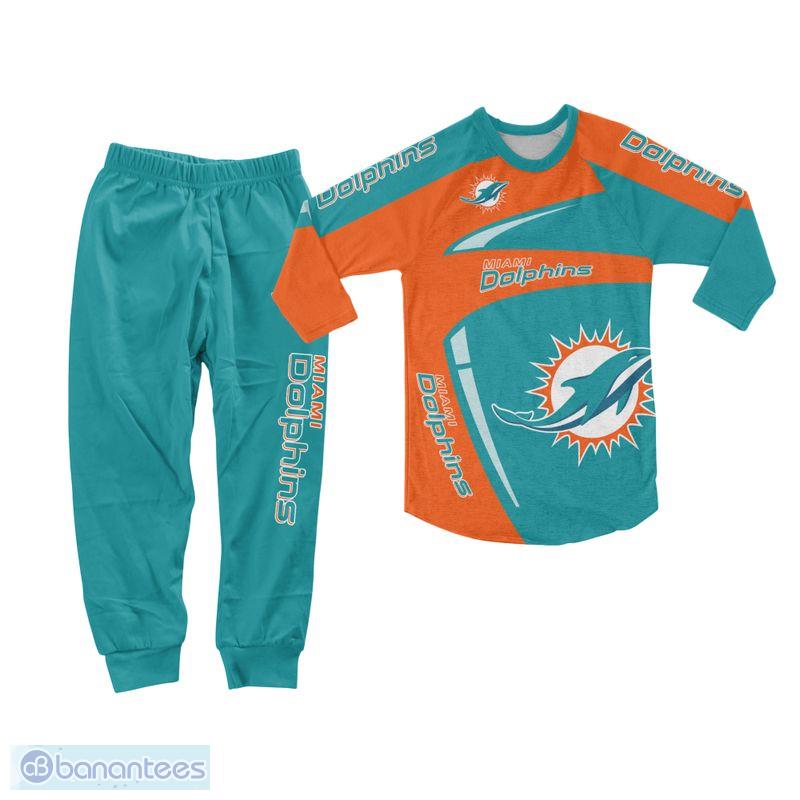 Miami Dolphins Pajamas Set Plus Sizes Logo Fans Gift Familys