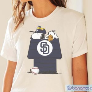 MLB San Diego Padres Snoopy Woodstock The Peanuts Movie Baseball T Shirt - White Ladies T-Shirt