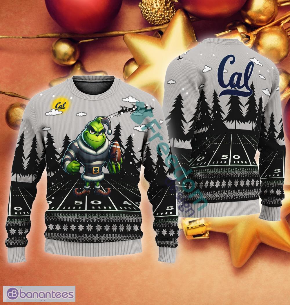 NCAA California Golden Bears With Play Grinch Funny Ugy Christmas