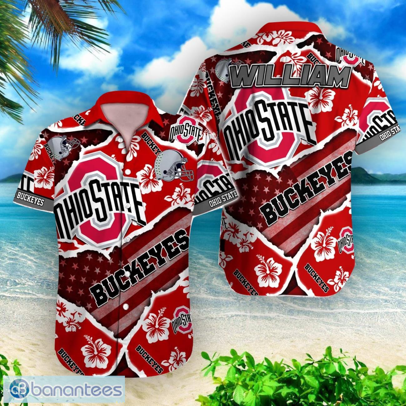 NCAA Ohio State Buckeyes Flower Hawaiian Shirt 3D Shirt, Ohio