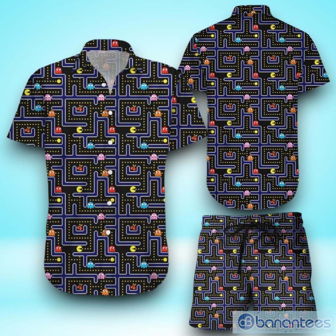 Pacman Hawaiian Shirt & Short For Men And Women Product Photo 1