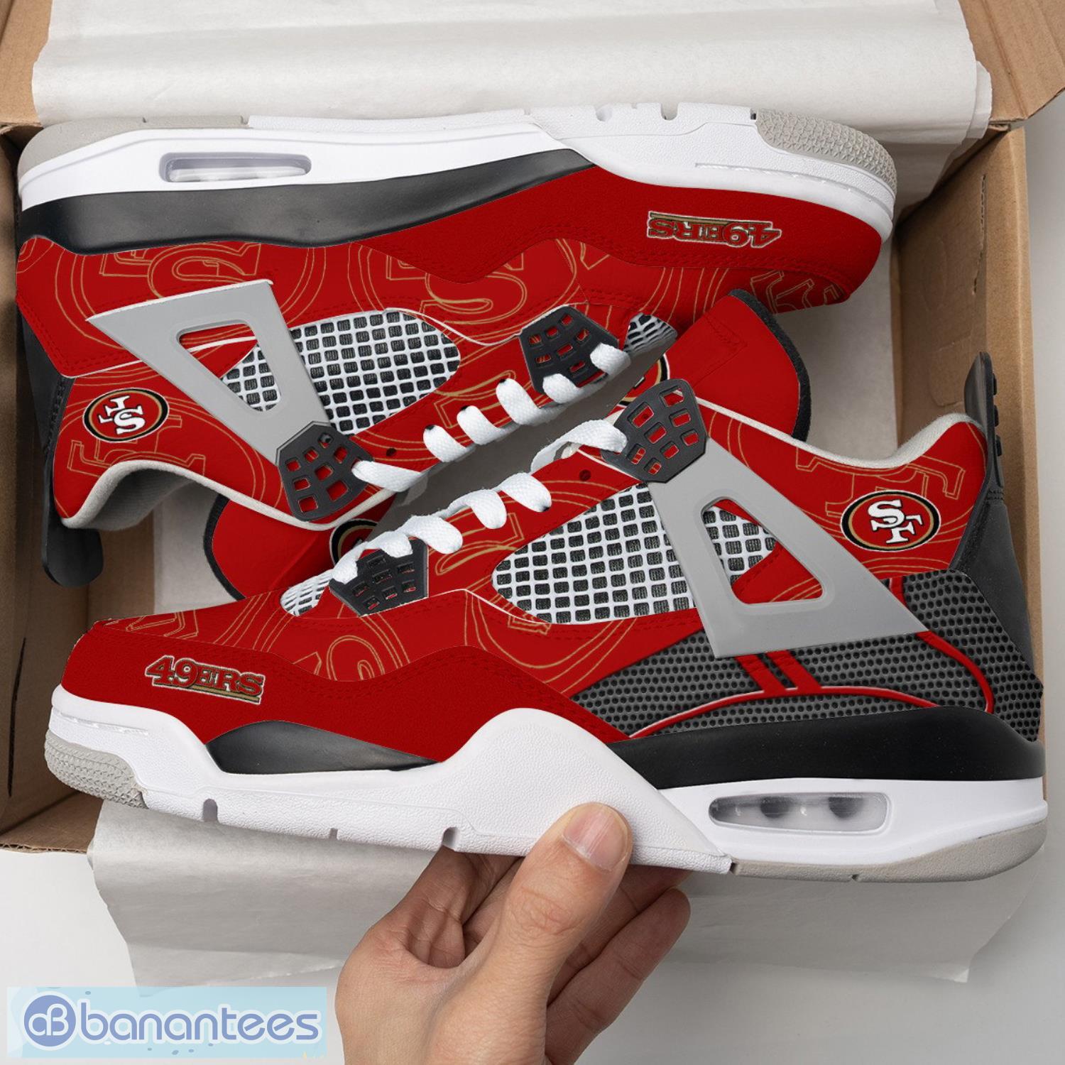 san francisco 49ers air jordan 4 sneakers men and women shoes image San Francisco 49ers Air Jordan 4 Sneakers Men And Women Shoes Product Photo 1