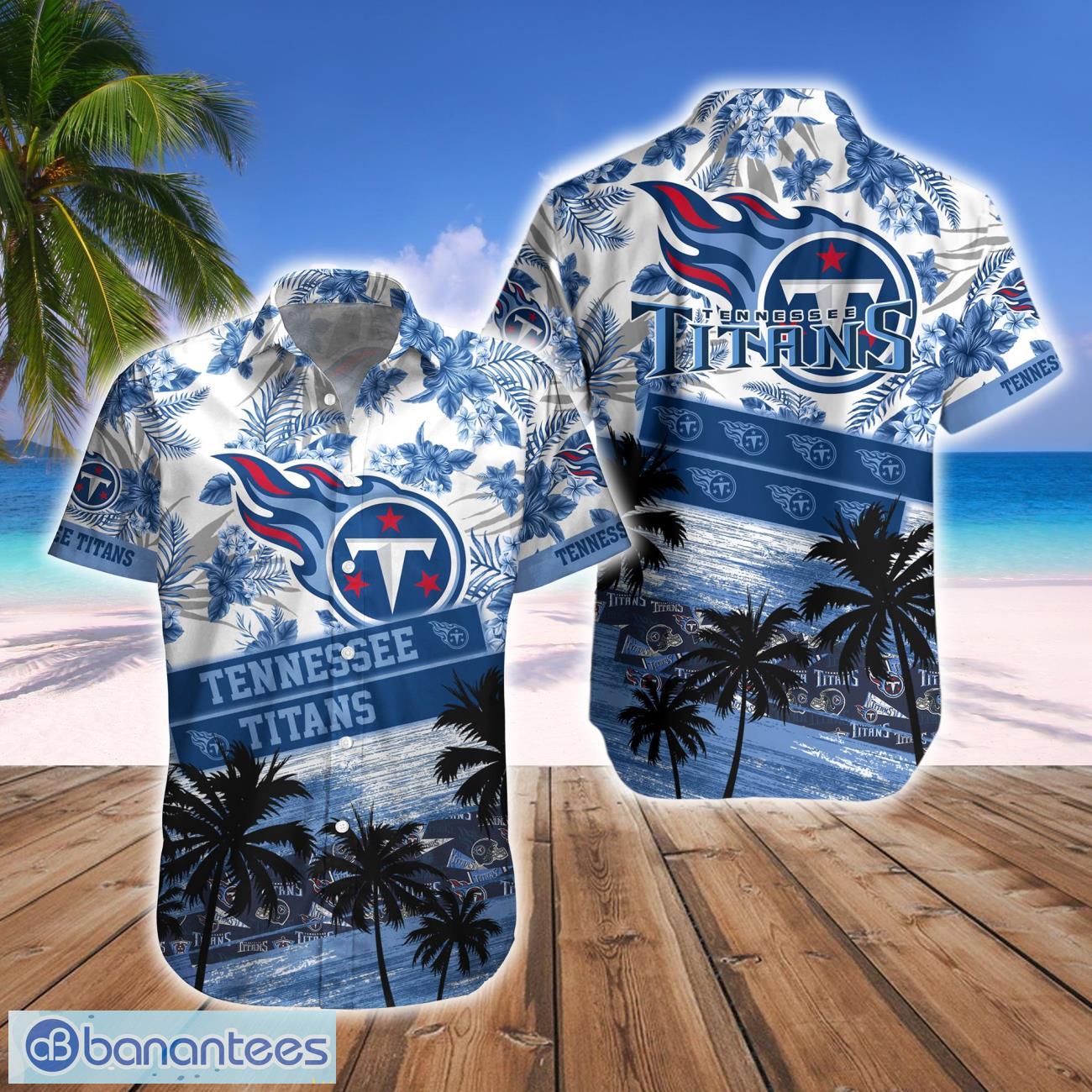 Tennessee Titans NFL And Palm Trees Hawaii Style 3D T-Shirt - Banantees