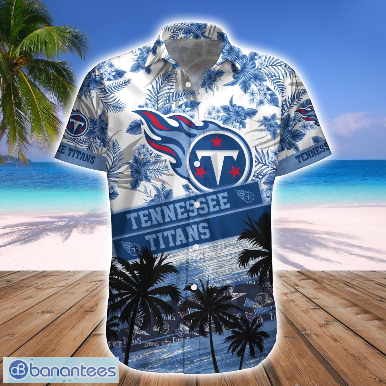 Tennessee Titans NFL And Palm Trees Hawaii Style 3D T-Shirt - Banantees