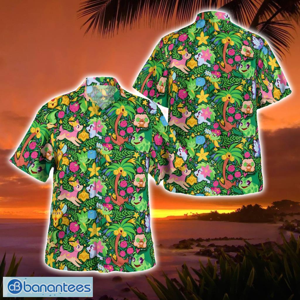 Tropical Green Pokemon Comfortable Hawaiian Shirt Gift For Men And