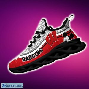 Wisconsin Badgers Black And White Trend Sports Sneakers Ideas For Men And Women Gift Max Soul Shoes - Wisconsin Badgers Black And White Clunky Sneakers For Fans This Season, Custom Sport Shoes_2