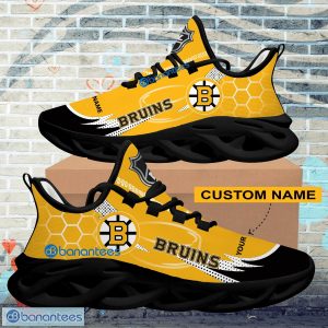 Personalized NHL Boston Bruins Hexagonal Pattern Max Soul Shoes New Gift Sports Sneakers - Personalized NHL Boston Bruins Hexagonal Pattern Max Soul Shoes Photo 2