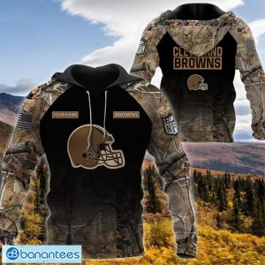 Cleveland Browns Personalized Name Hunting Camo Style 3D Hoodie T