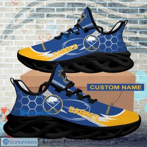 Personalized NHL Buffalo Sabres Hexagonal Pattern Max Soul Shoes New Gift Sports Sneakers - Personalized NHL Buffalo Sabres Hexagonal Pattern Max Soul Shoes Photo 2