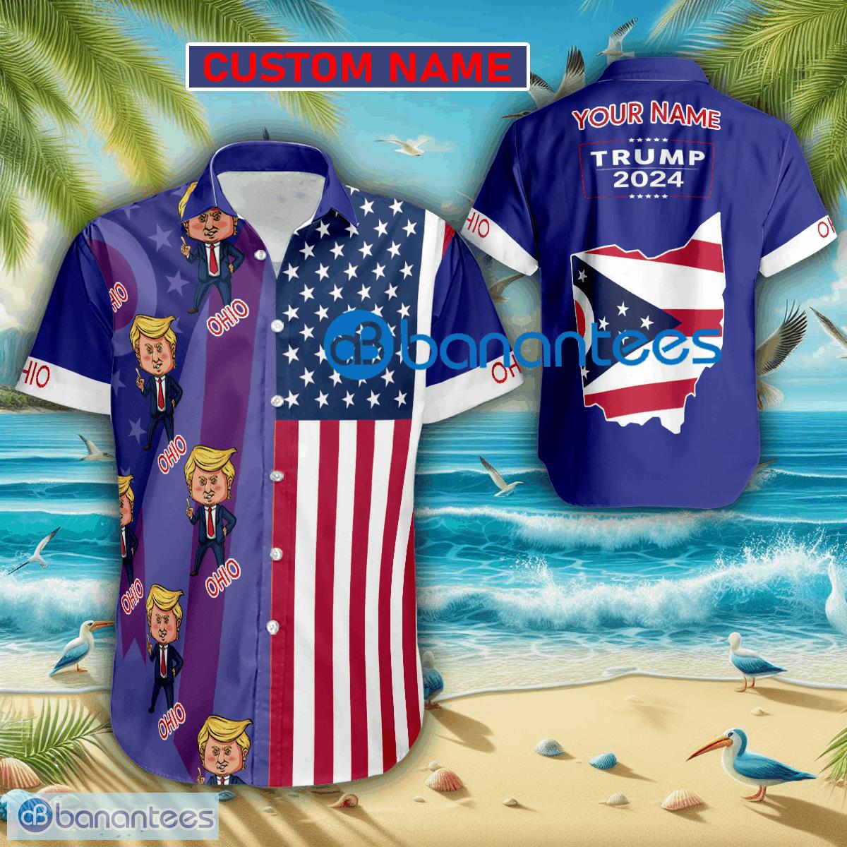 Baby Trump Pointing Ohio Luxury New Aloha Hawaiian USA Flag For Summer ...