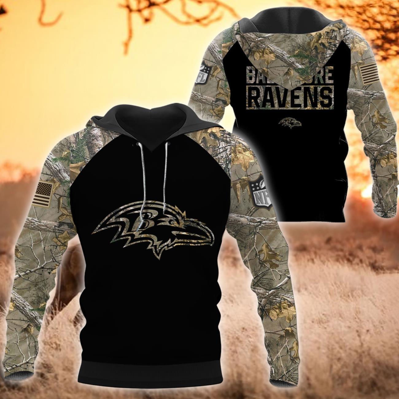 Baltimore Ravens T Shirt Hoodie Sweatshirt Camo Hunting Perfect