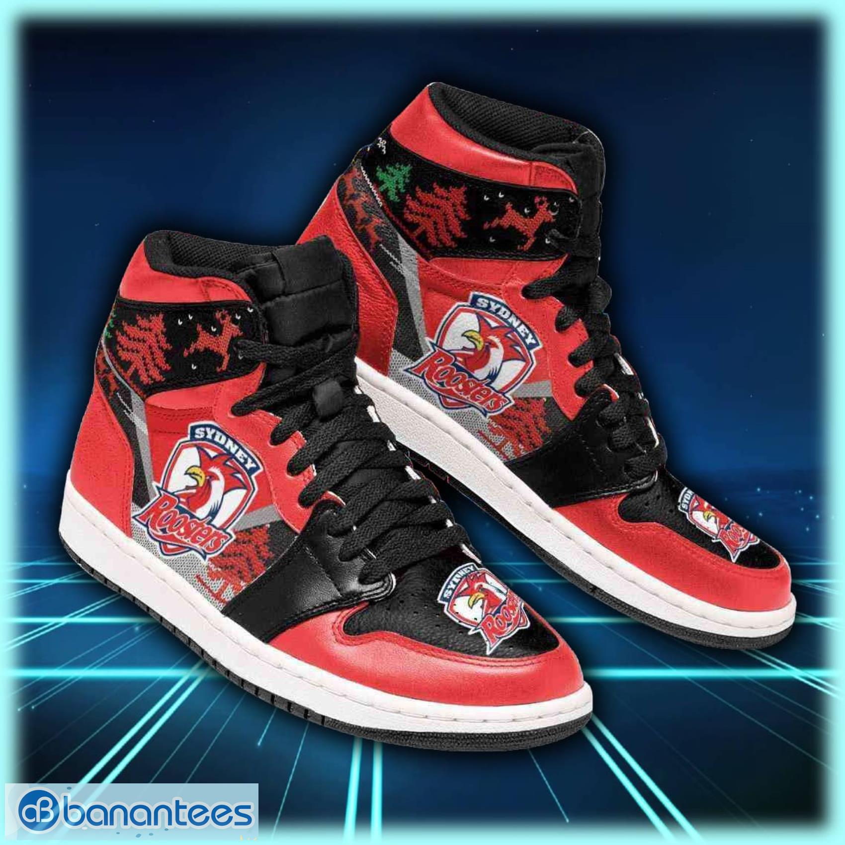 Christmas Sydney Roosters NRL Football Air Jordan Shoes Sport Custom Sneakers Product Photo 1