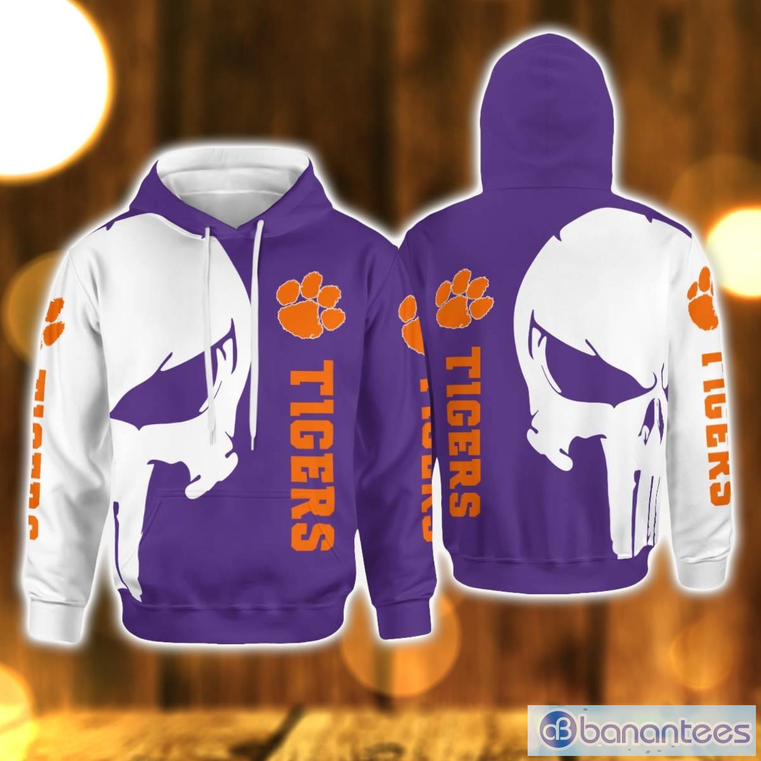 Clemson Tigers Skull All Over Printed 3D Hoodie Winter Gift