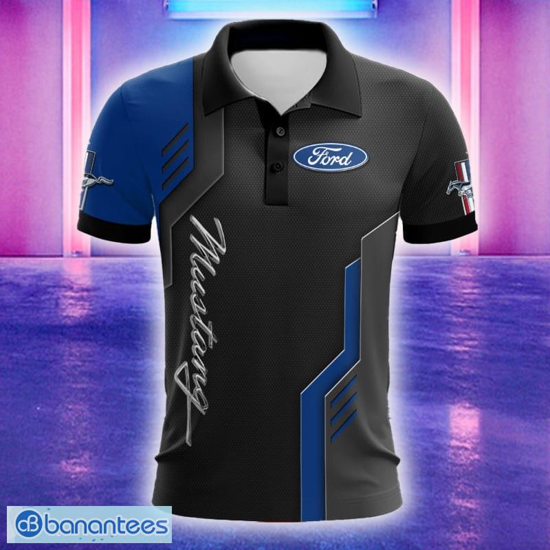 Ford Mustang Racing Car Logo Polka Dot Pattern Polo Car Shirt For Men ...