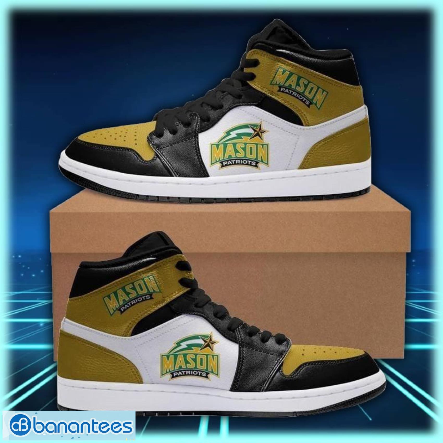 george mason patriots 2 air jordan shoes sport custom sneakers image George Mason Patriots 2 Air Jordan Shoes Sport Custom Sneakers Product Photo 1