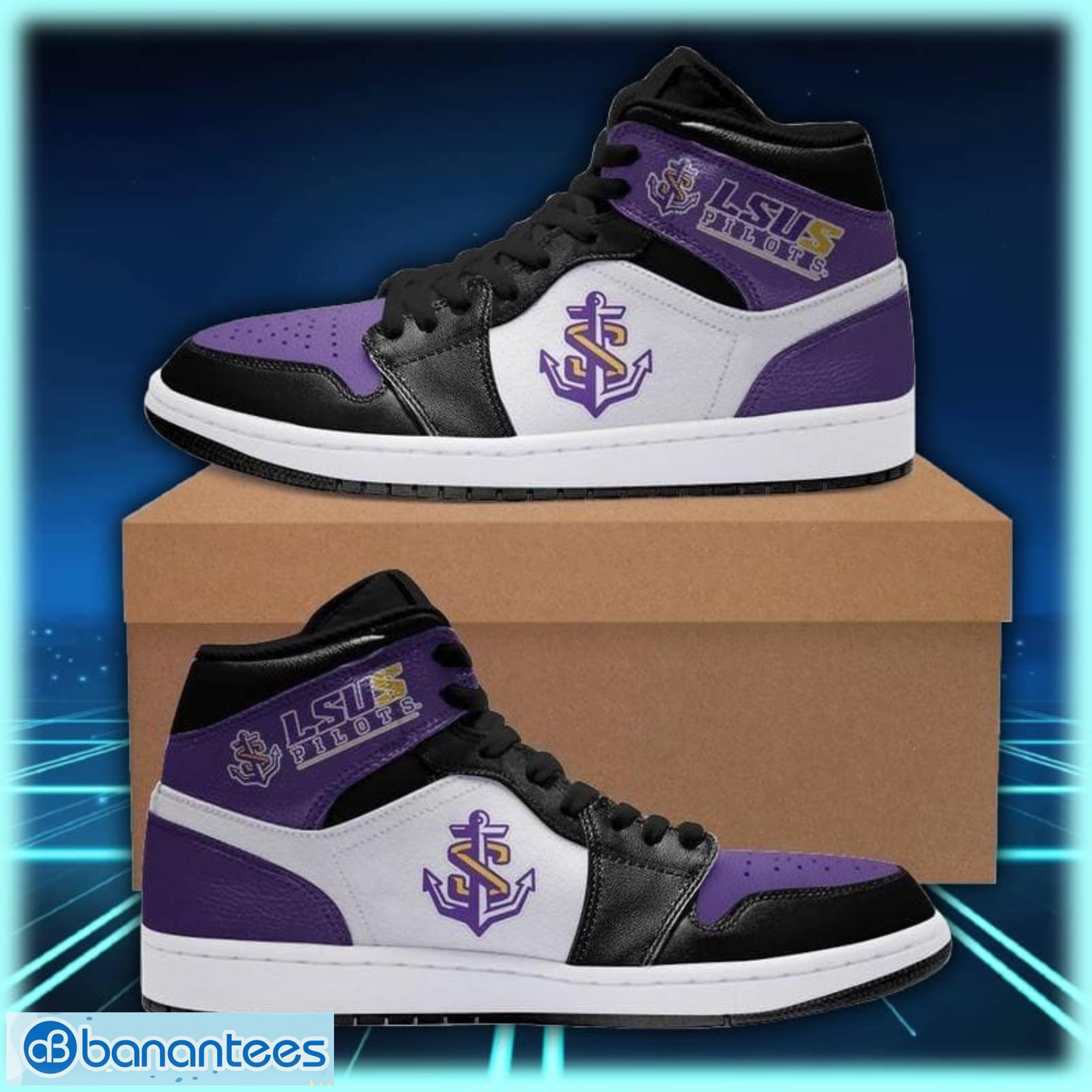 lsu shreveport pilots air jordan shoes sport custom sneakers image LSU Shreveport Pilots Air Jordan Shoes Sport Custom Sneakers Product Photo 1