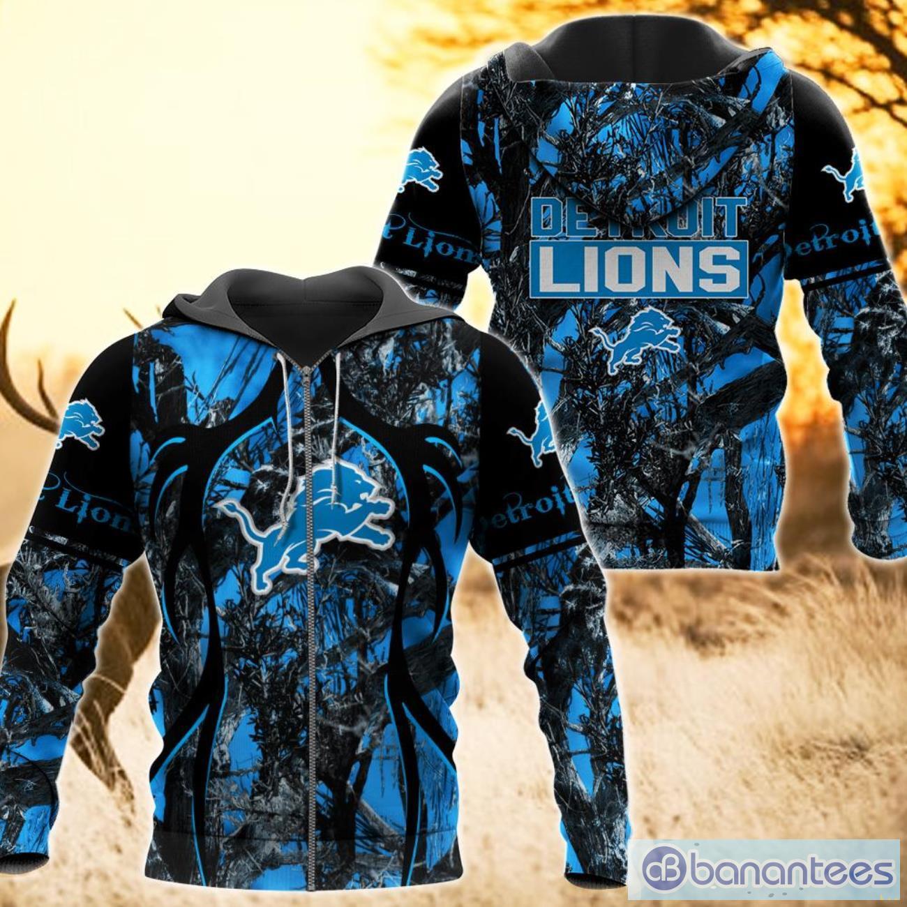 NFL Detroit Lions Hunting camo style 3D Hoodie T-Shirt Sweatshirt All Over  Printed - Banantees