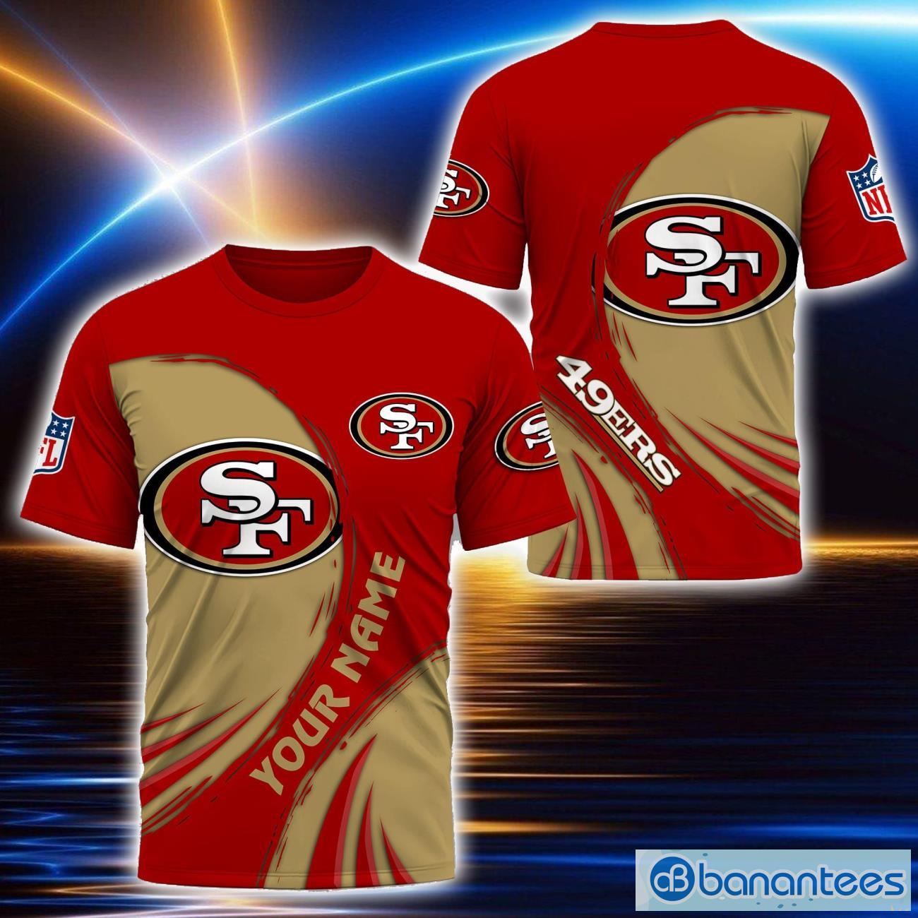 NFL San Francisco 49ers Personalized Name 3D Printed T-Shirt Product Photo 1