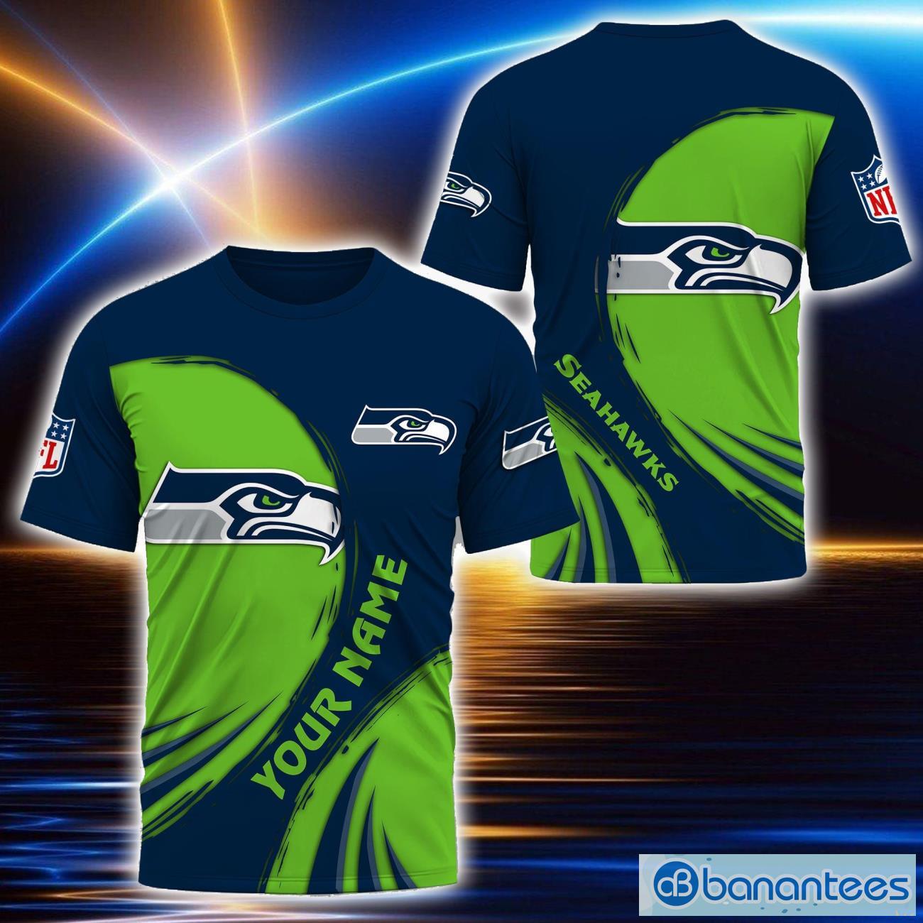 NFL Seattle Seahawks Personalized Name 3D Printed T-Shirt Product Photo 1