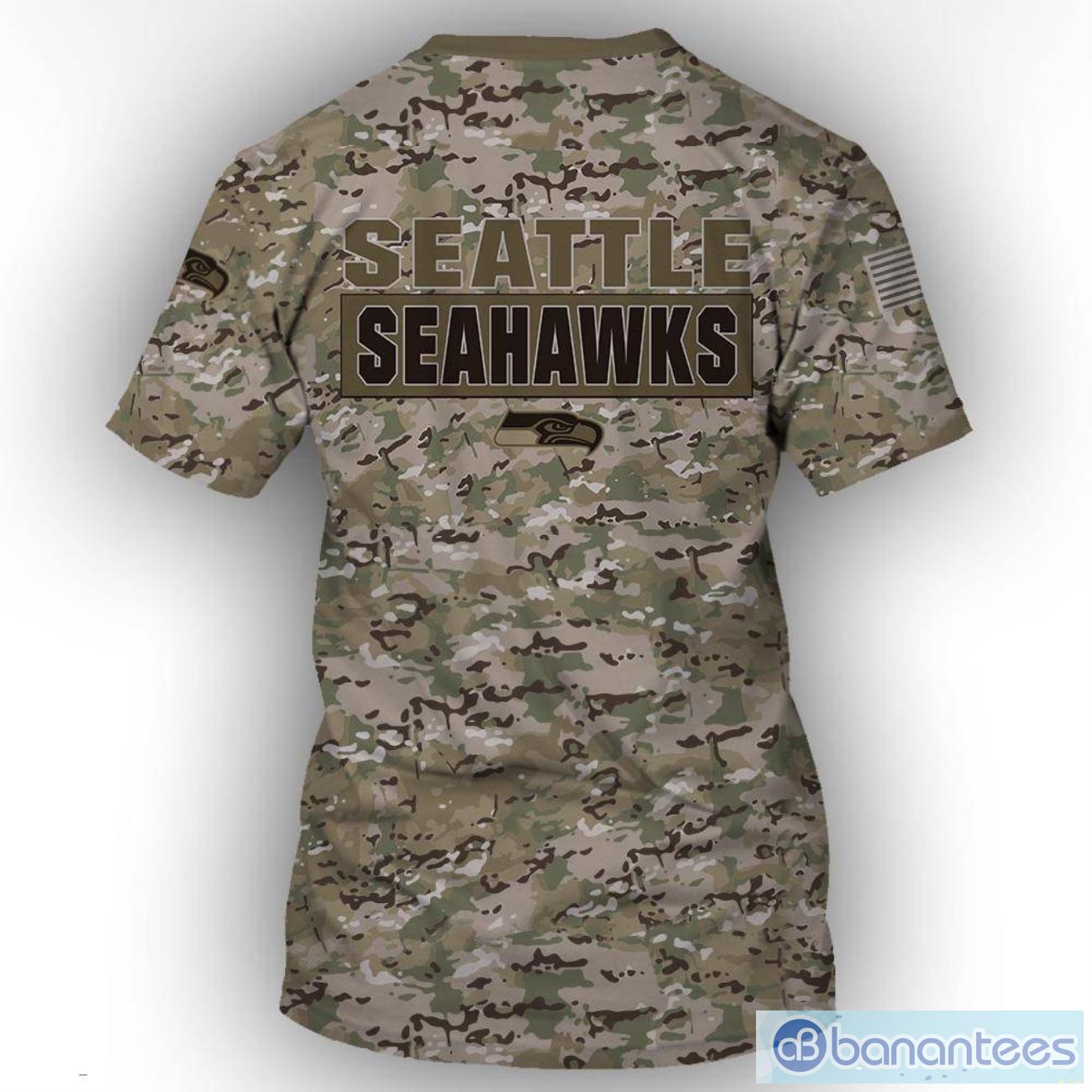 NFL Seattle Seahawks T Shirt Hoodie Sweatshirt Camo Style Printed