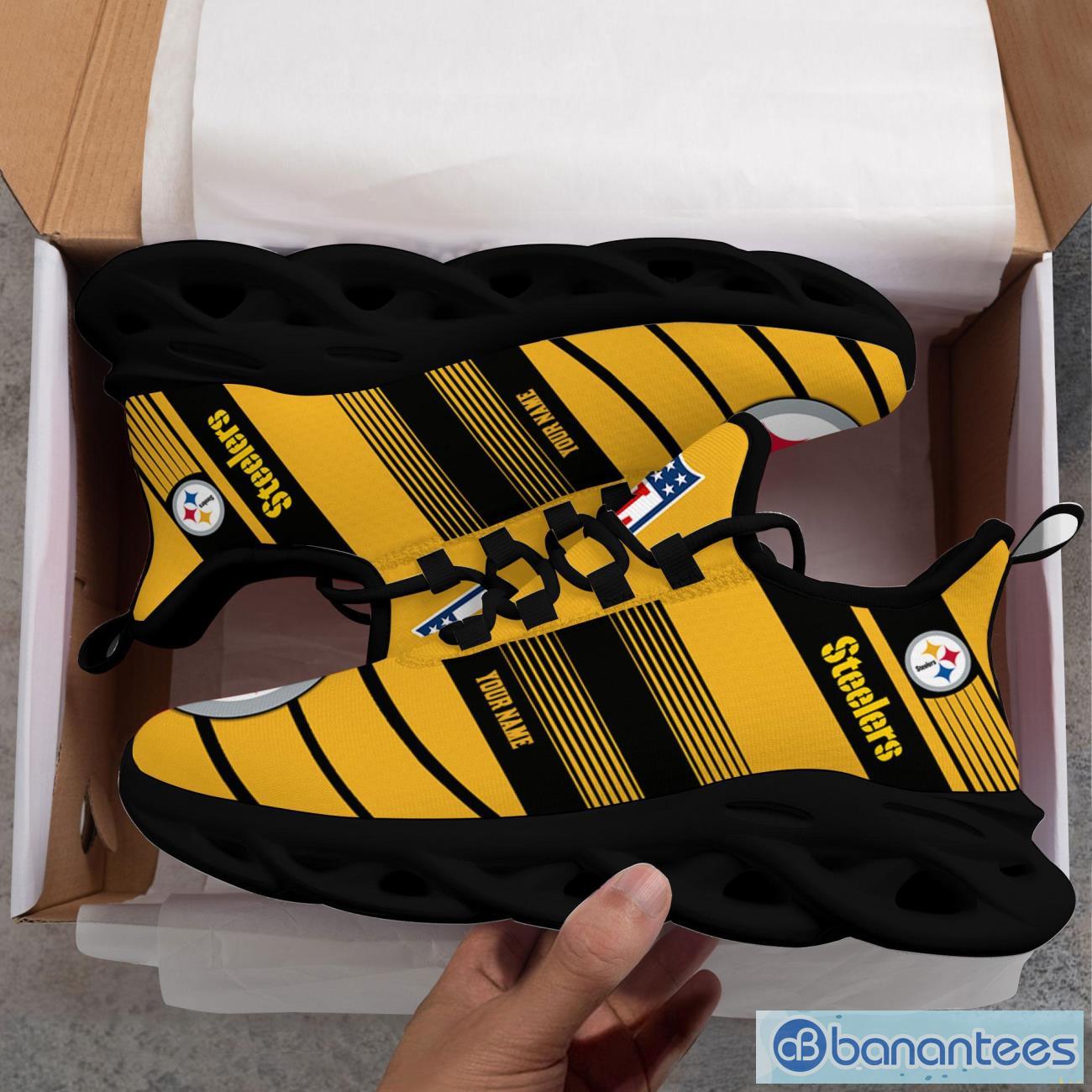 NFL Sport Shoes Pittsburgh Steelers Max Soul Shoes Personalized Name Fans Gift Product Photo 1