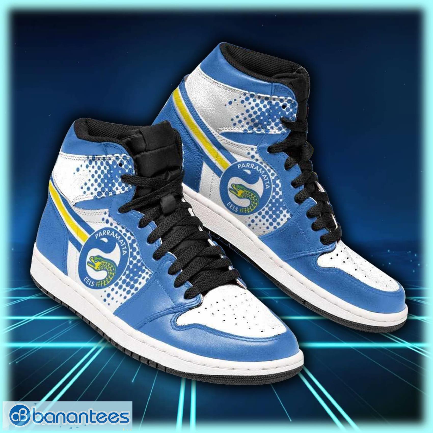 parramatta eels 3 nrl air jordan shoes sport custom sneakers image Parramatta Eels 3 NRL Air Jordan Shoes Sport Custom Sneakers Product Photo 1