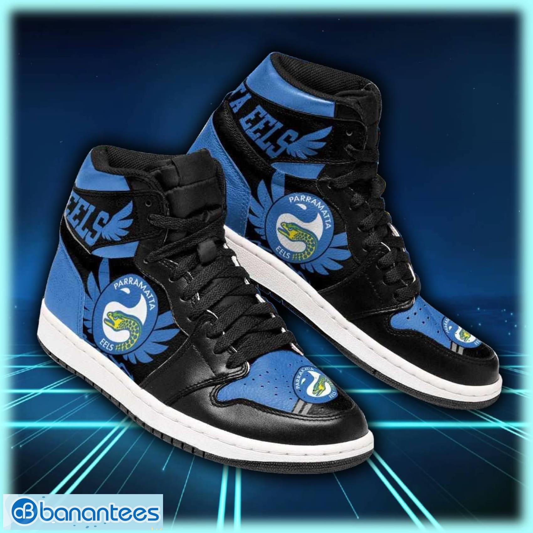 parramatta eels nrl air jordan shoes sport custom sneakers image Parramatta Eels NRL Air Jordan Shoes Sport Custom Sneakers Product Photo 1