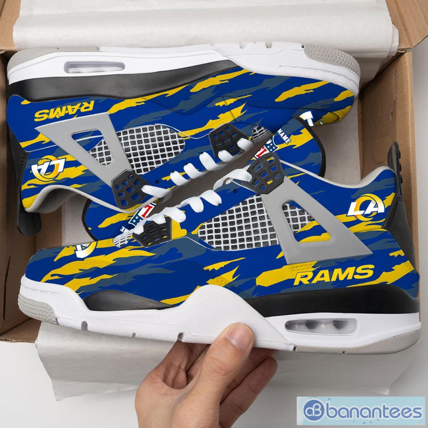 Personalized Name Los Angeles Rams Personalized Air Jordan 4 Sneakers Shoes Men Women Sport Gift Product Photo 1