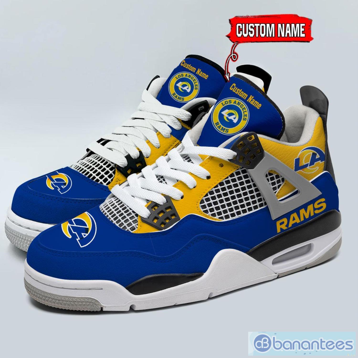 Personalized Name Los Angeles Rams Personalized Air Jordan 4 Sneakers Shoes Sport Fans Gift Product Photo 1
