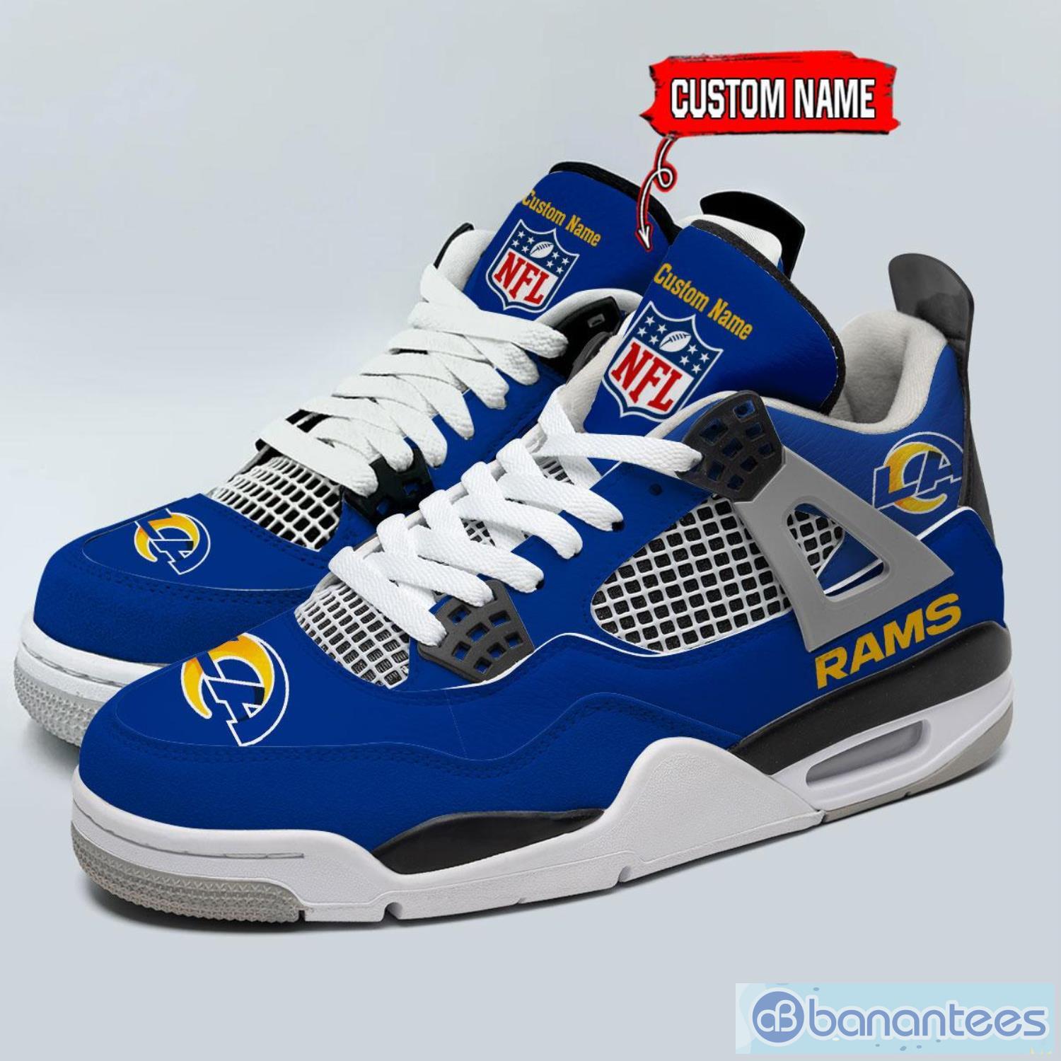 Personalized Name Los angeles Rams Personalized Air Jordan 4 Sneakers Shoes Trending Shoes Product Photo 1