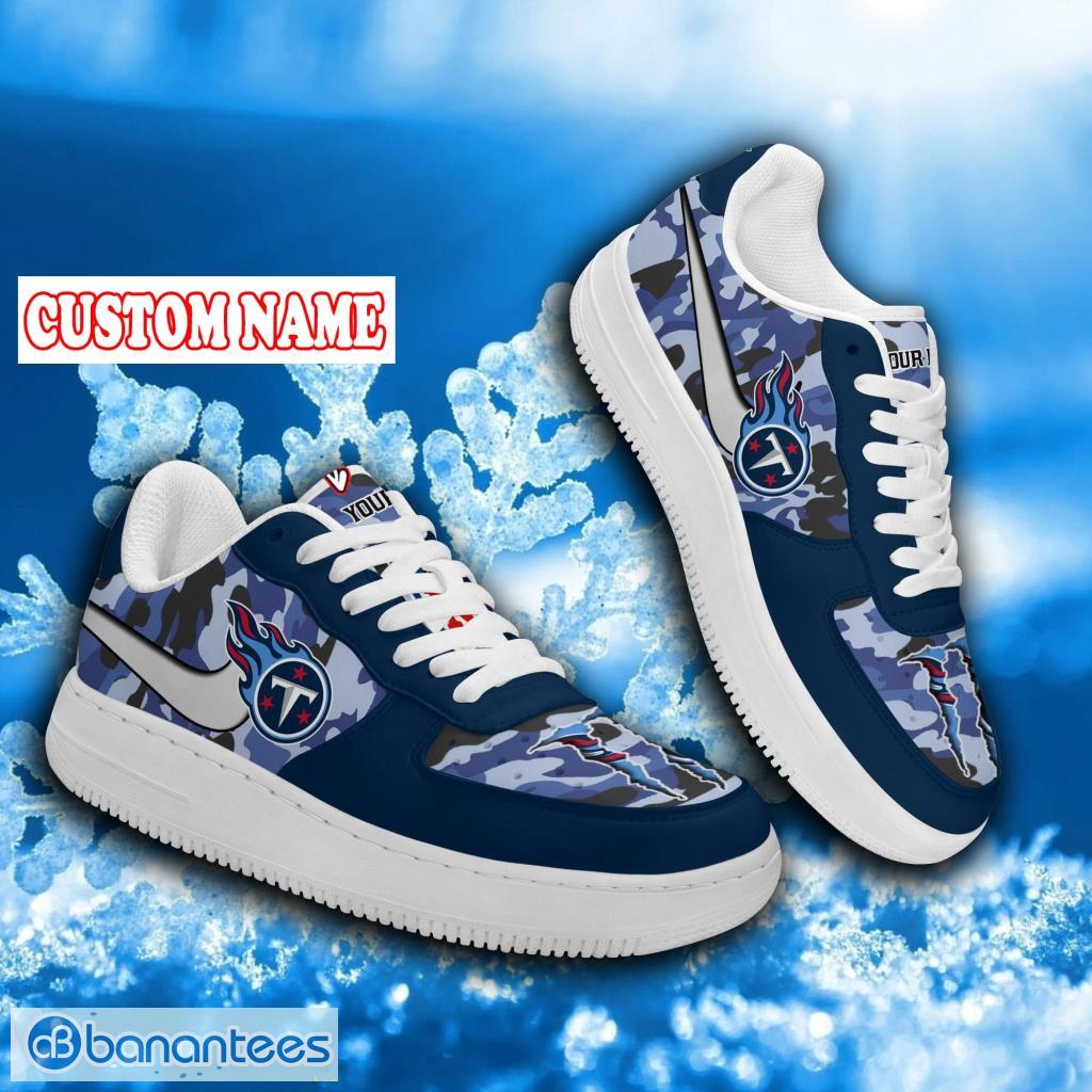 Personalized NFL Tennessee Titans Pattern Camo Air Force Shoes Gift For Big Fans Product Photo 1