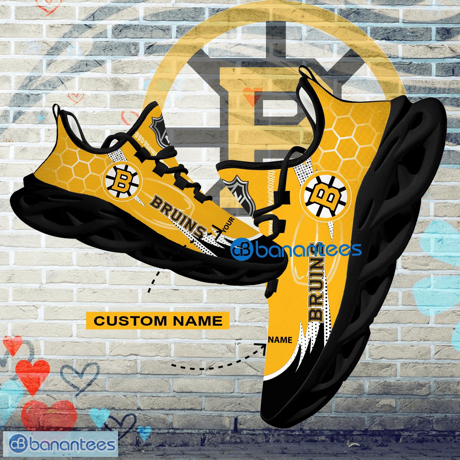 Personalized NHL Boston Bruins Hexagonal Pattern Max Soul Shoes New Gift Sports Sneakers - Personalized NHL Boston Bruins Hexagonal Pattern Max Soul Shoes Photo 1