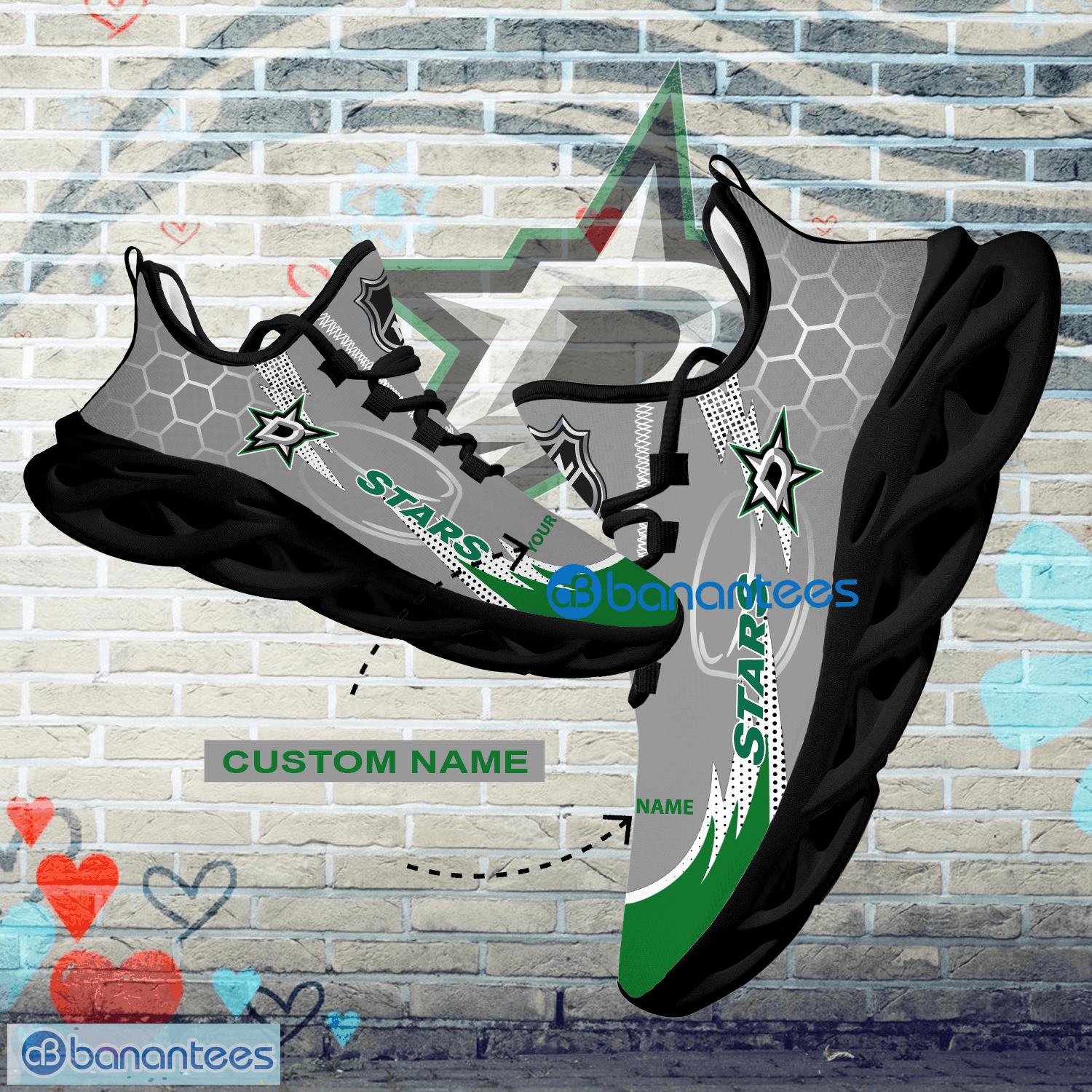 Personalized NHL Dallas Stars Hexagonal Pattern Max Soul Shoes New Gift Sports Sneakers - Personalized NHL Dallas Stars Hexagonal Pattern Max Soul Shoes Photo 1