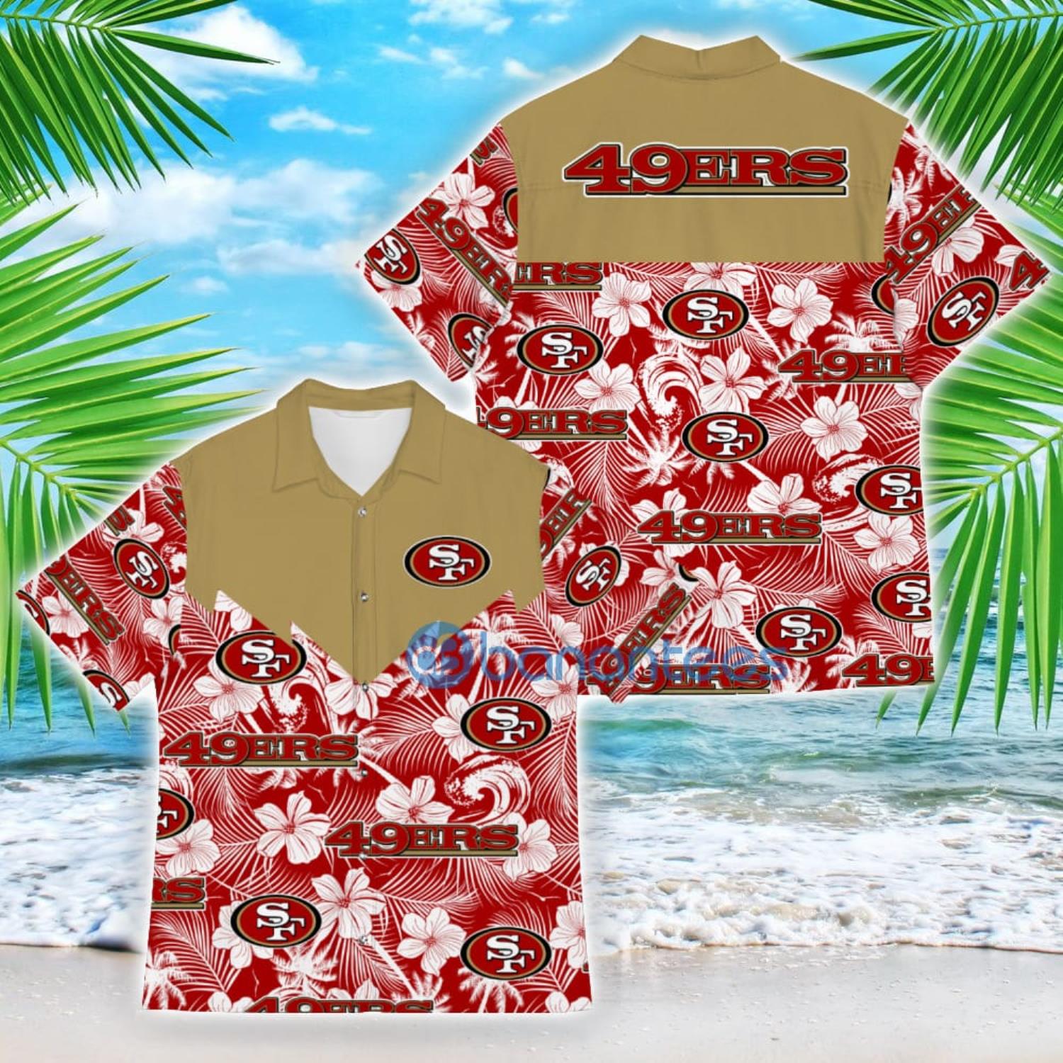 San Francisco 49ers Tropical Beach Tree Football American 3D Hawaiian Shirt Product Photo 1
