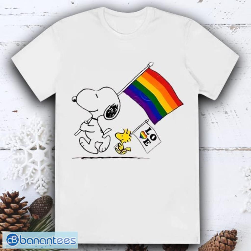 Snoopy And Woodstock LGBT Love Flag Pride Shirt - Banantees