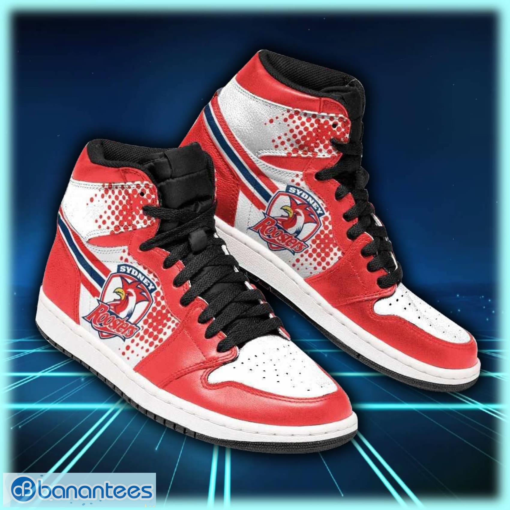 sydney roosters nrl air jordan shoes sport custom sneakers image Sydney Roosters NRL Air Jordan Shoes Sport Custom Sneakers Product Photo 1