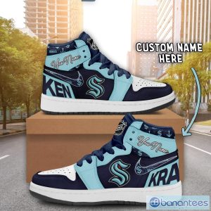 Custom Name Personalized Sneakers Seattle Kraken Air Jordan Hightop Shoes Men And Women Gift Product Photo 1