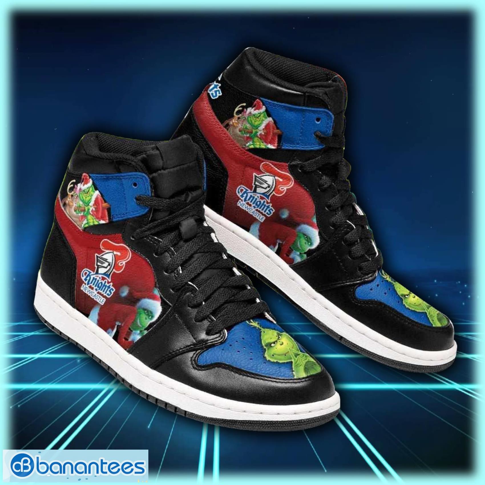 the grinch newcastle knights nrl air jordan shoes sport custom sneakers image The Grinch Newcastle Knights NRL Air Jordan Shoes Sport Custom Sneakers Product Photo 1