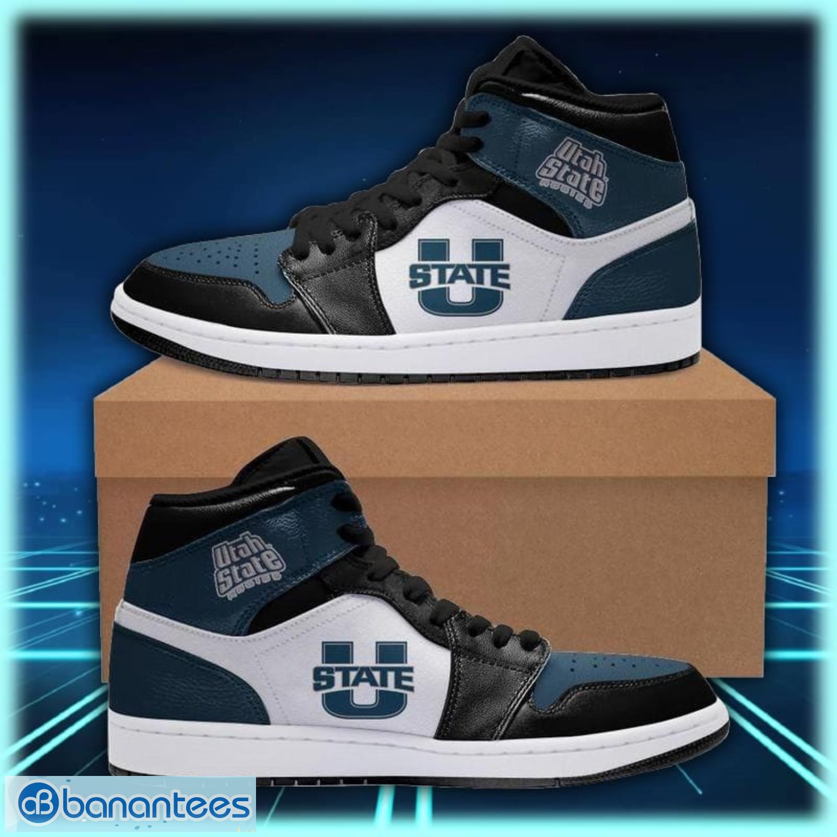 utah state aggies air jordan shoes sport custom sneakers image UTAH State Aggies Air Jordan Shoes Sport Custom Sneakers Product Photo 1