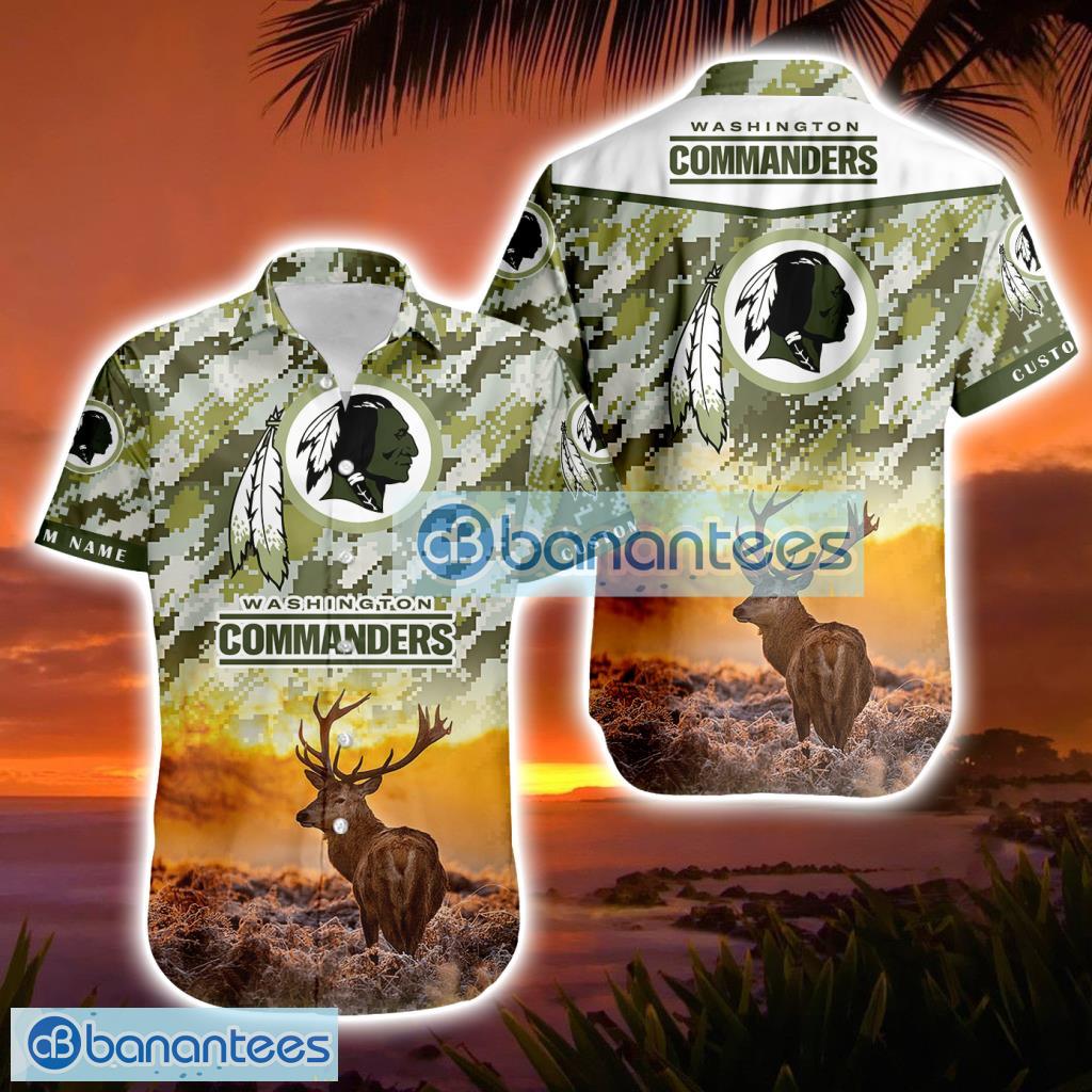 Washington Commanders NFL Team Sport Deer Hunting Pattern Hawaiian Shirt New Design Personalized Product Photo 1