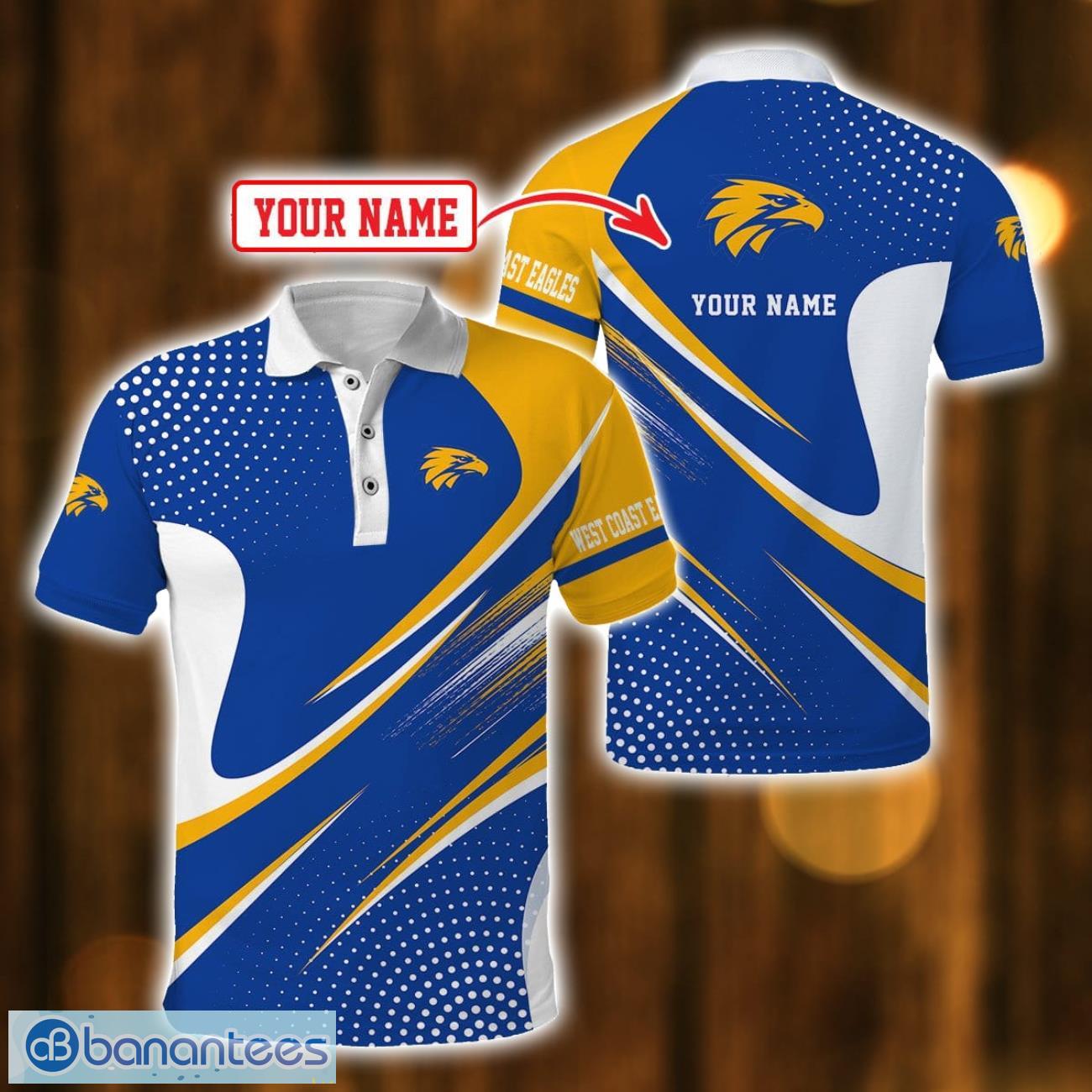 West Coast Eagles Custom Name Polo Shirt New Design For Fans