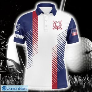 Red White And Blue Custom Name Mens Patriotic Golf Polo Shirt For Men And Women Product Photo 1